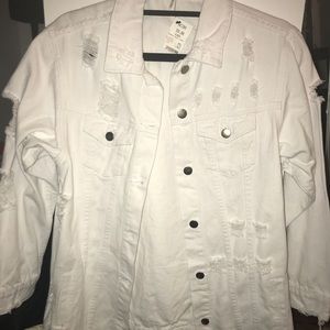 Distressed denim jacket